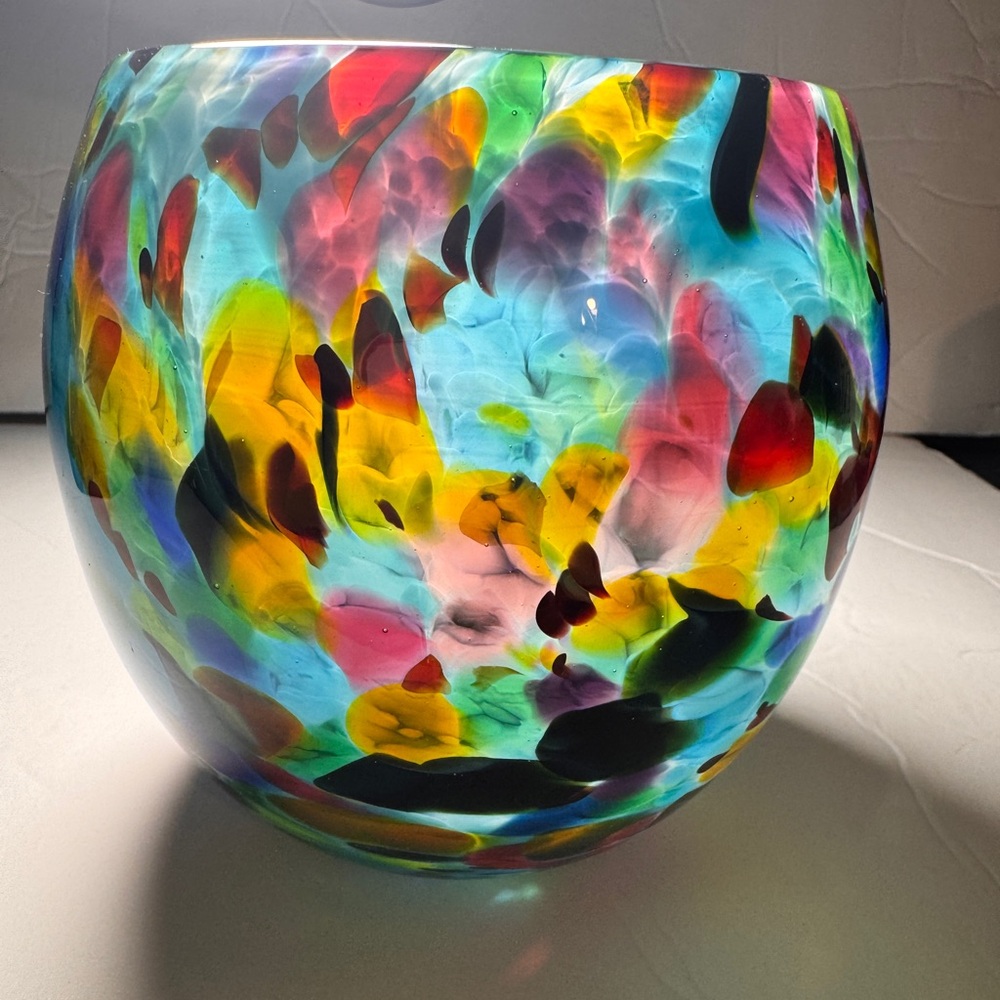 Dehanna Jones Signed Art Glass Votive Candle Holder 2006